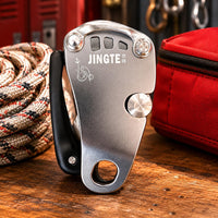 Self-Locking Descender 500 Kg Load Controlled-Descent Descender Side Handle Rappel Belay Device for Industrial Workers, Emergency Use