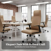 Ergonomic Rolling Seat Height Adjustable Highspine Support Rotating Chair With Armrests sturdyDuty Base for Conference Room