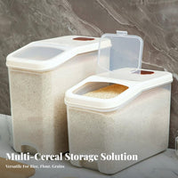 Rice Storage Container Dampness-Resistant Flour Storage Box Large Capacity Airtight Grain Bin for Kitchen Countertop