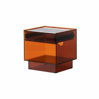 Wabi-Sabi Aesthetic Clear Side Cabinet Light Luxury Bedside Table Transparent Design Nightstand Minimalist design for Homeowners, Interior Designers, Adults, Bedroom, Guest Room, Small Spaces, Office