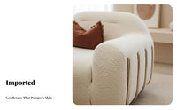 Curved Boucle Sofa Minimalist aesthetic Living Room Furniture Cream pale Couch for Apartment Dwellers, Design aficionados, Lounge Area, Home