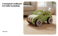 Car Shaped Cat Scratcher Multi-Function Cat Car Bed 2-in-1 Design Corrugated Cardboard Lounger