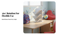 360-Degree Rotation Rotating desktop organizer Corner Design Desk Organizer Space-Saving Desktop reachory Large Capacity for Students, Children, educators, Study Room, Dormitory, Bedroom, Classroom