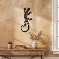 2 Pieces Ornamental Gecko Wall Decor Slim Gecko Sculpture Modern Metal Charming for Patio