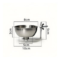 Stainless Steel Cage Feeder Bowl Clamp Style Bird Feeding Bowl Screw Fastened Bird Feeder