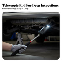 Vehicle Undercarriage Mirror Double Joint Telescopic Inspection Mirror Non-Slip Grip for Technicians