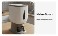 Moisture-Proof 10kg Rice Storage Bin Large Capacity Press-Button Grain Dispenser Airtight Seal