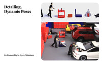 1:64 Scale Mechanic Figures Highly Detailed Car Repairman Figurine Set Miniature Repairman Figurines Realistic Poses
