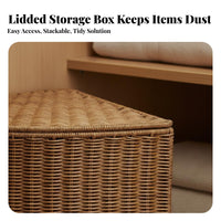 Fan-Shaped Storage Bin Imitation Rattan Fan-Shaped Woven Basket Corner Storage Basket Space-Saving Woven Corner Organizer