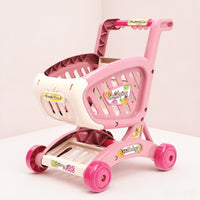 Play Shopping Trolley Cart Rounded-Edge Pretend Shopping Cart Lightweight for Playroom, Nursery