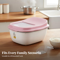 Rice Storage Container Water-Resistant-Resistant Sealed Grain Dispenser Transparent Window Large Capacity Grain Dispenser for Kitchen, Pantry