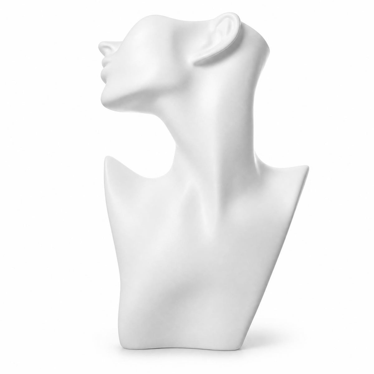 Seamless Head Bust Mannequin Stylized Human Form Necklace Display Mannequin Matte Finish for Product Photography