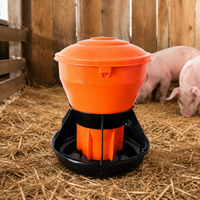 Automatic Piglet Feeder, 6-Compartment Sow Litter Piglet Feeder, Anti-Waste Polymer Pig Trough