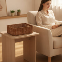 Woven Container Basket Rectangular Wicker Storage Basket Sturdy for Shelves