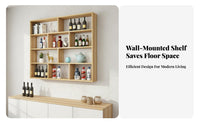 Wall Mounted Beverage Rack Space Saving Modern Wall Organizer Easy Installation Multi-Compartment Wall-Mounted Shelf for Homeowners, Restaurant, Cafe