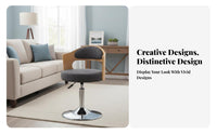 Modern Design Adjustable Swivel Stool with Backrest Curved Back Support Seating Furniture Easy to Assemble Task Chair Ergonomic Design for Receptionists, Professionals, Office, Home, Reception Area, Salon