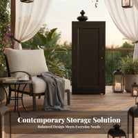 Waterresistant Louvered Door Console sunlight resistant Storage Cabinet Large Capacity Home Furniture unrestrictedstanding for Apartment Dwellers, Interior Design aficionados, Balcony, Living Room, Bathroom, Entryway