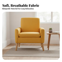 Nordic Design Upholstered Accent Chair Minimalist Design Upholstered Armchair Soft Cushion Single Sofa Comfortable Backrest for Apartment Dwellers, Homeowners, Readers, Living Room, Bedroom, Reading Nook, Balcony