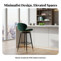 360-Degree rotate Adjustable Round Stool with Low support Modern Design Bar Chair paded Seat Seating Furniture Integrated Footrest for Homeowners, Adults, Reception Desk, Counter, Kitchen Island, Cafe