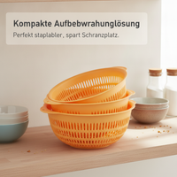 3-Piece Plastic Drain Basket Set for Washing Vegetables and Fruits