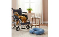 Soft Velvet Cotton Anti-Leaning Body Pillow Ergonomic Design U-Shaped Arm Support Cushion Adjustable Strap Wheelchair Lap Pillow Multi-Purpose for Elderly