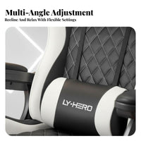 Ergonomic Design Reclining Gaming Chair with Footrest Adjustable Height High-Back Reclining Task Chair 360-Degree Swivel Computer Seat Padded Support for Gamers, Students, Teenagers, Dormitory, Game Room, Studying, Relaxing
