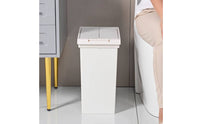 Trash Can with Press Push-down Lid Minimalist Trash Bin with Press Lid Rectangular Waste Bin for Bedroom