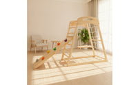 Climbing Frame with Slide Wood Indoor Jungle Gym with Slide Sturdy Wooden Climbing Structure for Children, Playroom, Home, Bedroom
