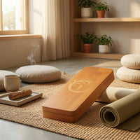 Decorative Design Wooden Mindfulness Foot Board Polished Wooden Meditation Board Wood Grain Wellness Gear