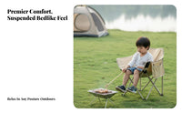 Foldable Design Collapsible Moon Chair Lightweight Padded Moon Chair No Assembly Required Portable Seating Includes Carry Bag for Outdoor Enthusiasts, Anglers, Picnickers, Fishing, Picnics, Backyard, Sporting Events