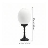 Egg Ornament with Stand Modern Resin Egg Sculpture Artistic for Entryway