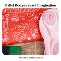 Portable Foldable Dance Organizer Mesh Pockets Multi-Compartment Gear Pouch for Children, Ballerinas, Travel, Behind the Scenes