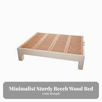 Headboardless Slatted Frame sturdy Wood Construction Bedroom Furniture floor-mat-inspired Inspired foundation Base for Minimalists, Small Living Spaces, kid's Room
