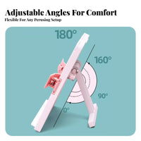 Multi-Functional Adjustable Folding Bookrest Multifunctional Reading Stand Portable and Foldable Book Holder Handsliberated for Students, Office Workers, Professionals, Desk, School, Library, Bedroom