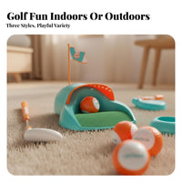 Kids Golf Club Set Indoor & Outdoor Play Young Child Golf Toy with Golf Bag Child-Friendly for Preschoolers, Beginners, Backyard, Playroom