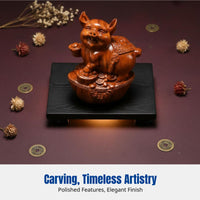 Rosewood Zodiac Animal Figurines, Hand-Carved Solid Wood, Complete Set, Chinese Decorative Sculpture, Desktop Ornament