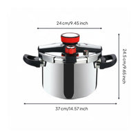 Burst-proofResistant Stainless Steel Pressure Cooker Safe Locking Lid 3-Level Pressure Cooker Easy to Clean for Home Cooking, Gas Cooktop