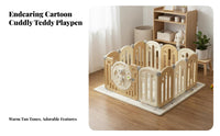 Customizable Shape Modular Baby Fence with Gate Child-Proof Lock Modular Playpen with Gate Stable and Secure Play Yard Easy to Assemble for Toddlers, Parents, Caregivers, Indoor, Playroom, Nursery, Living Room