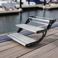 Manual RV Step Aluminum Retractable Rv Step Heavy-Duty for Recreational Vehicle, Motorhome