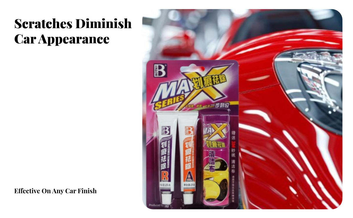 Car Scratch Remover Kit Removes Small Scratches Auto Body Scratch Gloss Enhancer Renews Gloss & Shine Vehicle Paint Repair Set for Drivers, Garage