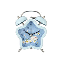 Silent Movement Star-Shaped Alarm Clock Metal Frame Home Decor Pastel Colors for Students, Heavy Sleepers