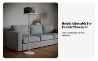 Freestanding Adjustable Display Device Floor Stand Stable Base Telescopic Display Device Floor Stand Space Saving Design Home Theater Accessory All-Metal Construction for Renters, Apartment Dwellers, Small Areas