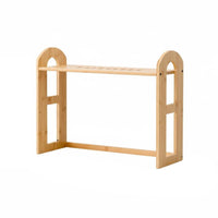 Desktop Bookshelf Versatile Bamboo Desk Shelf Movable Divider Tabletop Book Rack for Home Office