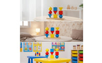 Shape Sorting and Stacking Toy Brightly Colored Geometric Stacking Toy Colorful