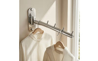Folding Wall-Mounted Clothes Hanger Rack Rustproof Clothes Hanger Rack with Swing Arm Hardware Rust Resistant for Laundry Room