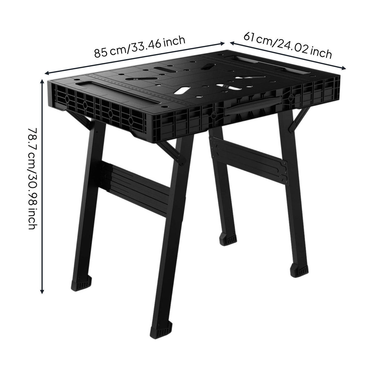 Foldable Workbench Compact Sawhorse Workbench Heavy Duty Portable Work Table for Workshop, Garage, Work Site