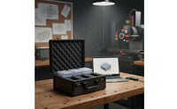 Black Aluminum Carrying Case Portable Aluminum Tool Case Foam Padded Storage for Travel, Workshop