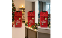 Christmas Mailbox Decorative Wall-Mounted Mailbox Post Box Festive Decorations Red for Entryways, Party Displays