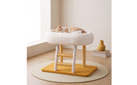 Cat Scratcher Bed Elevated Cat Scratching Post with Basket Pet Furniture Corrugated Cardboard Curved for Cats, Indoor