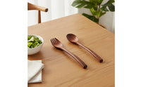 2 Pieces Wooden Salad Servers Smooth Salad Spoon and Fork Set Natural for Hosts